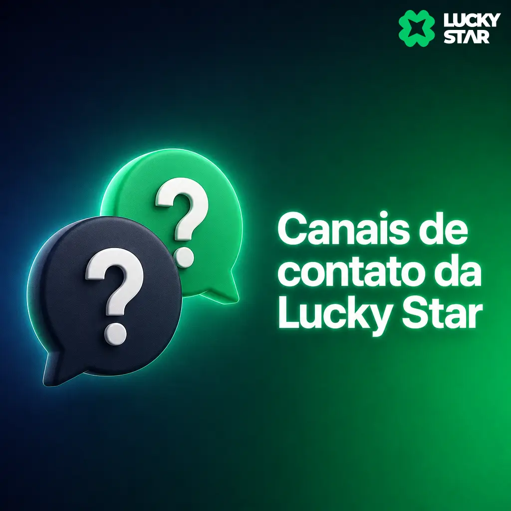 Canais de contato da Lucky Star: chat ao vivo, e-mail, central de ajuda e redes sociais para suporte 24 horas