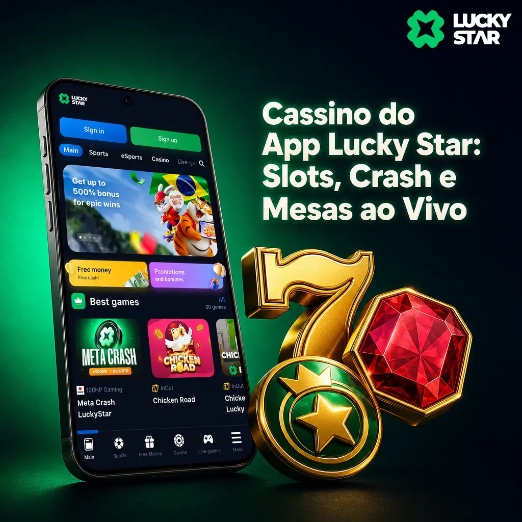 Cassino do app Lucky Star com slots, jogos crash, mesas ao vivo e jackpots otimizados para celular em HTML5.