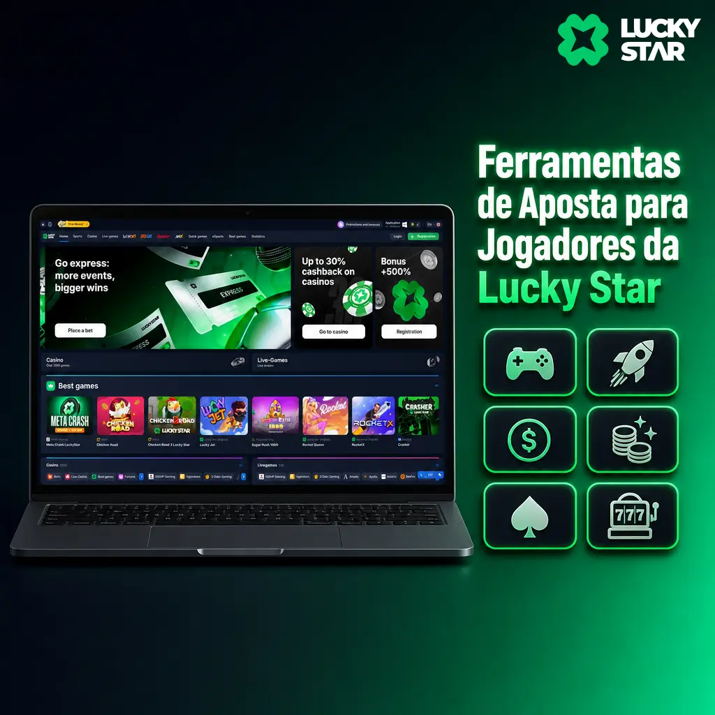 Ferramentas de apostas da Lucky Star: estatísticas, análises, transmissão ao vivo, Cash Out, Seguro de Múltipla e Odds Boost.