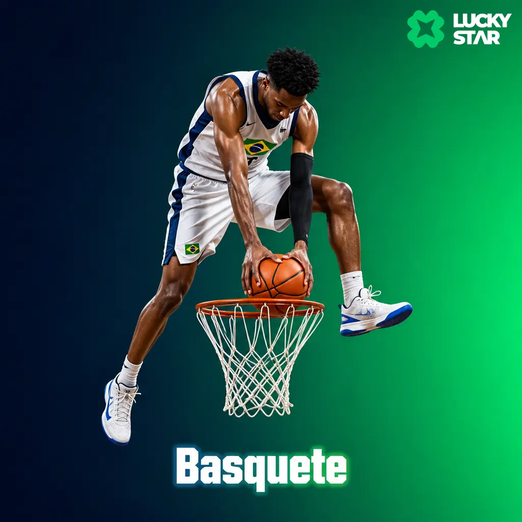 Jogo de basquete da NBA, EuroLeague ou NBB com mercados de apostas como handicap asiático na Lucky Star