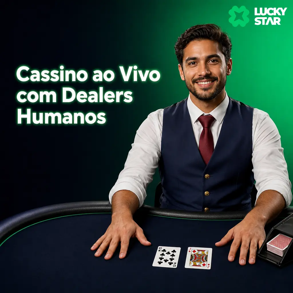 Cassino ao vivo Lucky Star com dealers humanos em HD, mesas de blackjack, roleta, bacará e game shows interativos.