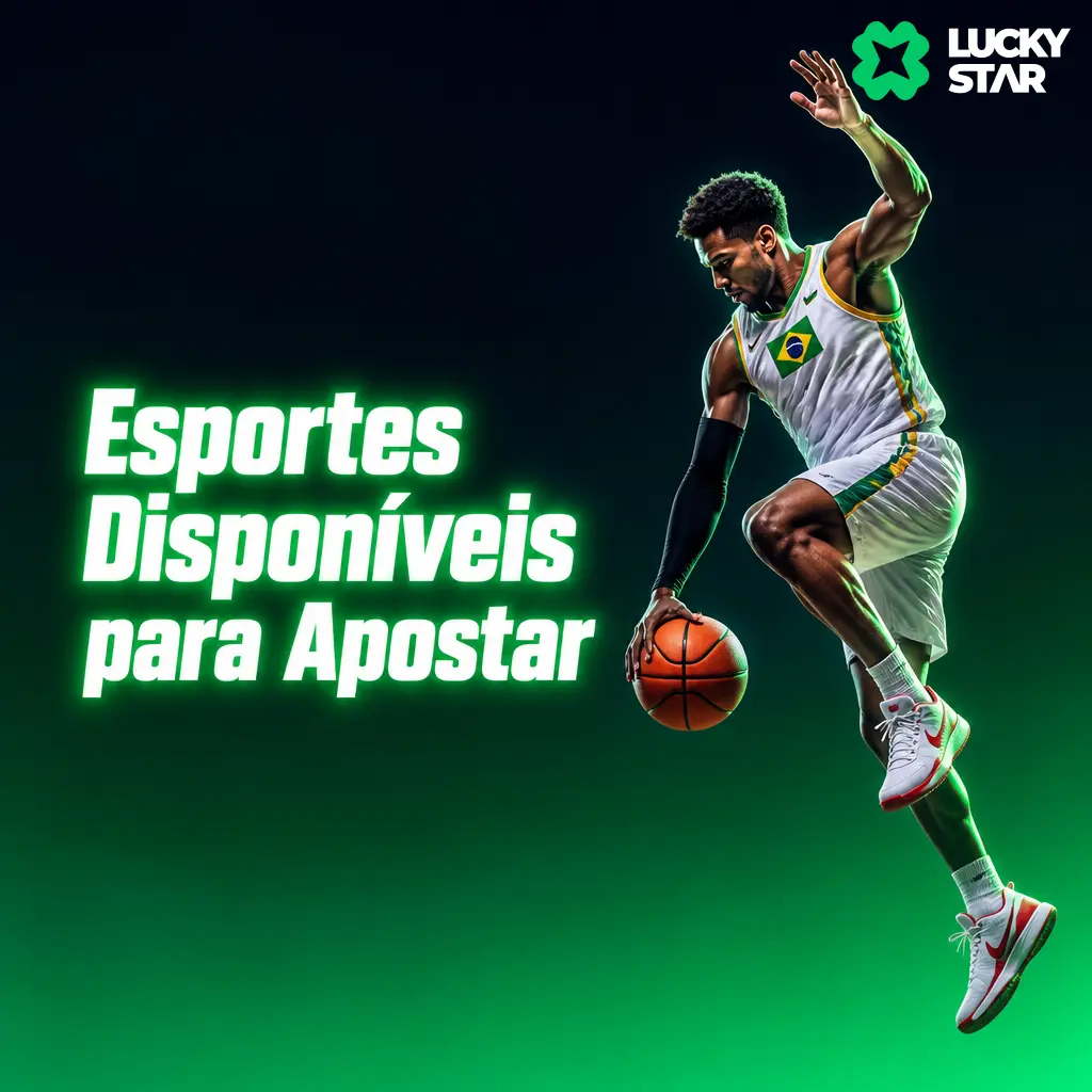 Esportes disponíveis para apostar na Lucky Star: futebol, basquete, tênis, vôlei, MMA, Fórmula 1 e esports.