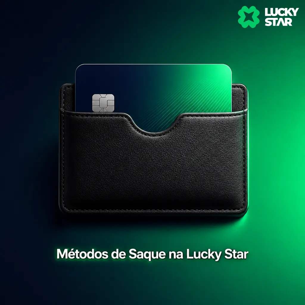 Saque mínimo de BRL 50 na Lucky Star via PIX, carteira digital ou cartão, com prazos que variam conforme o método escolhido.